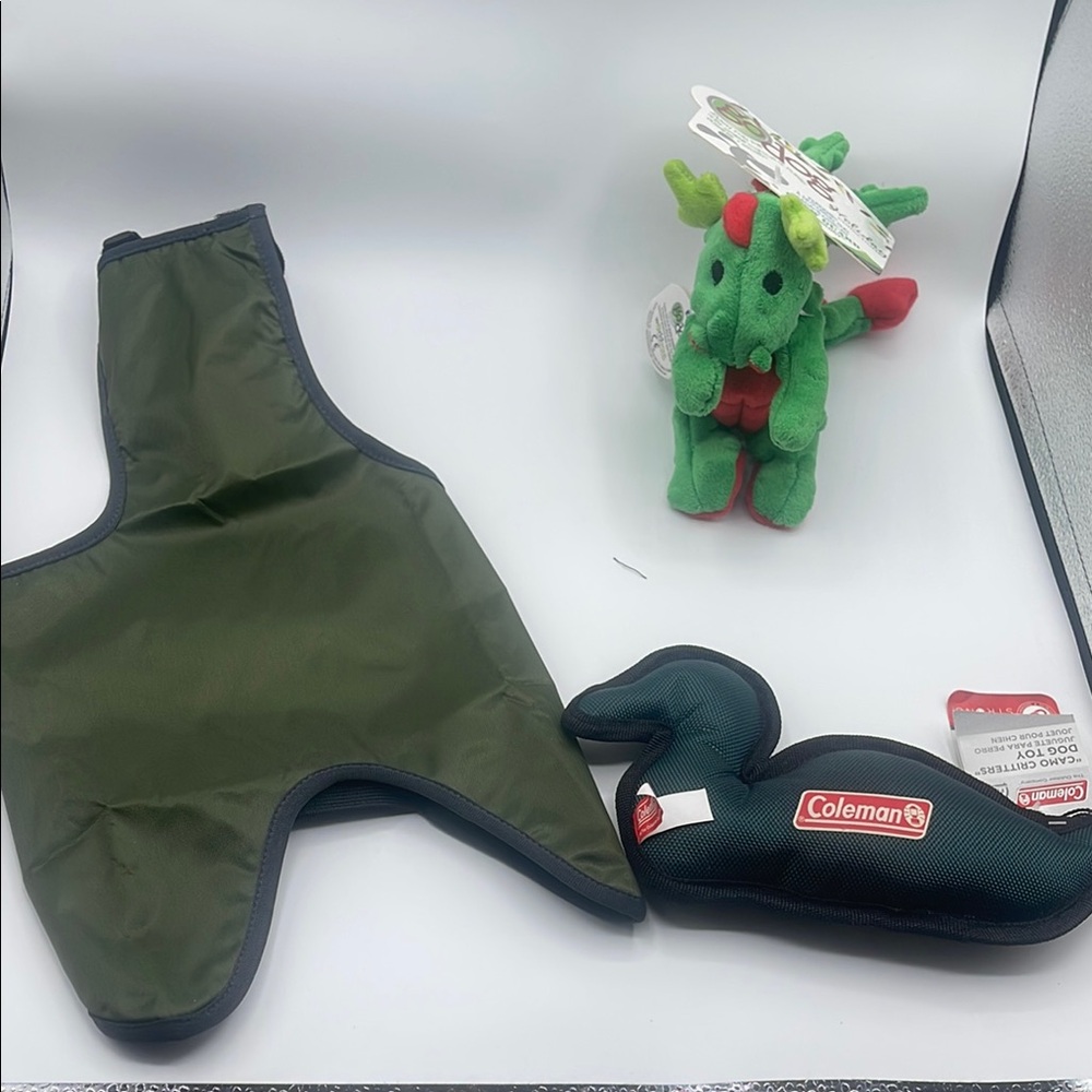 Coleman Dog Toy Set with Green Vest